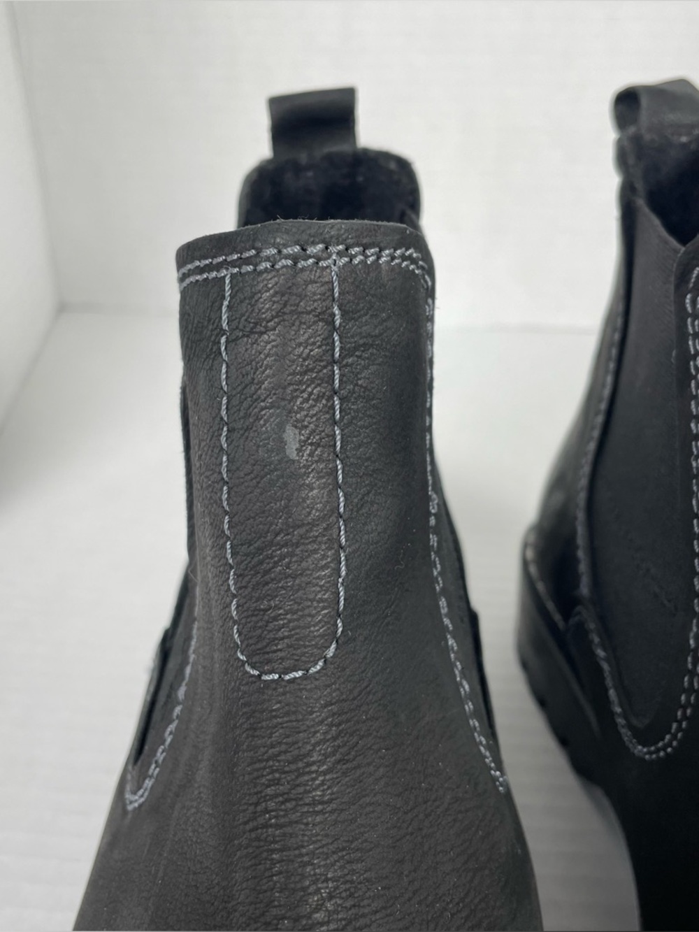 Earth Ranger Renier Chelsea Boots Women’s 8.5 Black Nubuck Leather Chunky Lug - Picture 5 of 14